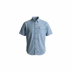 Men's Orvis Plaid Button Down T Shirt Blue Size Large